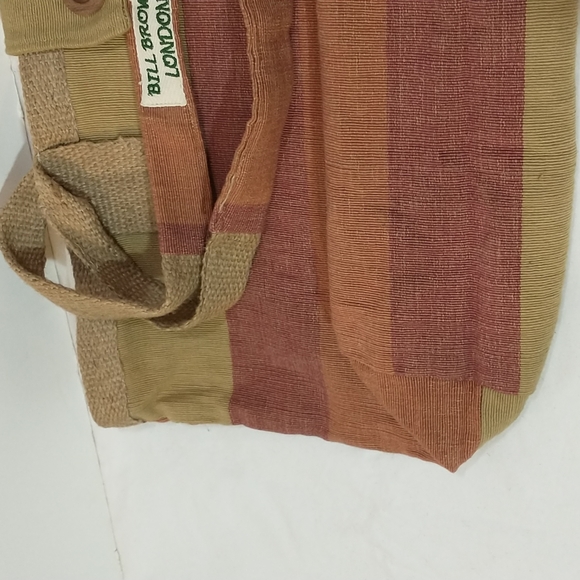 Woven Bag Bill Brown London Hand Woven Canvas Striped Vintage Purse Satchel - Picture 3 of 7